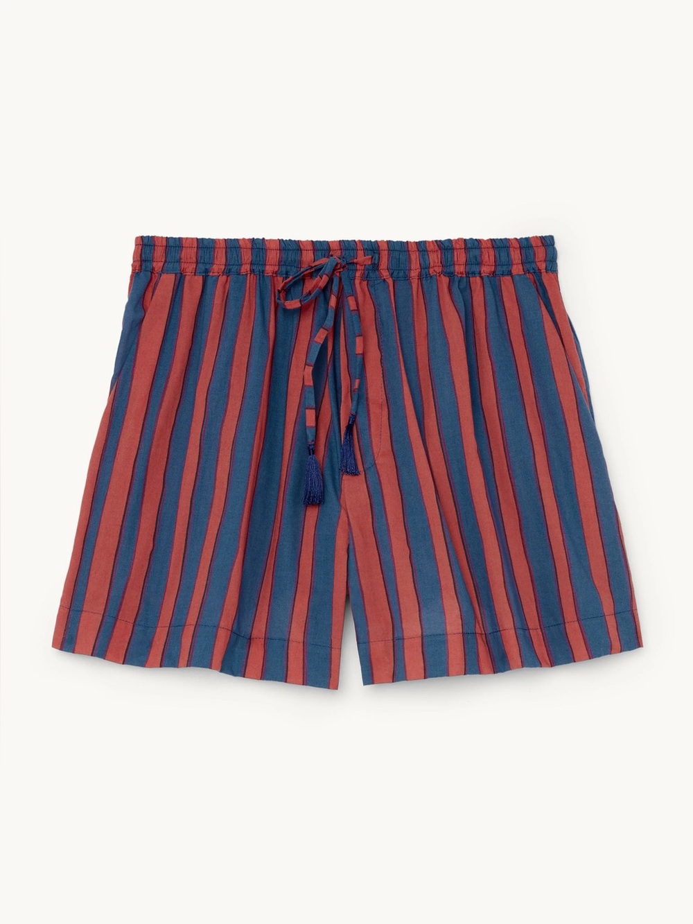 Natalie Martin Kids Cyrus Shorts Striped Blood Orange 100% Cotton Size Small 3/4